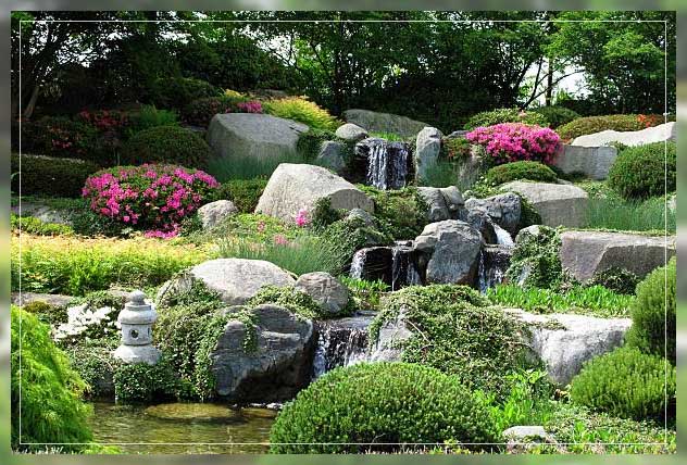waterfall in rock garden