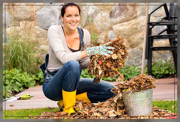 cleaning the garden